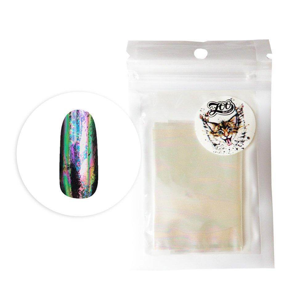 Zoo Nail Art Transfer Foil - Northern Lights Holographic White Gold