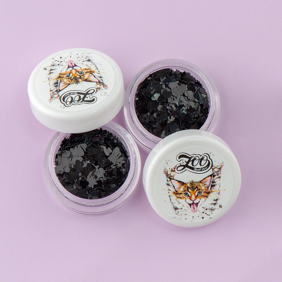 Zoo Nail Art Kamifubuki Heart Mix- Black