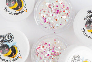 Zoo Nail Art Disco Honeycomb Hexagon Mix - Iridescent Pink