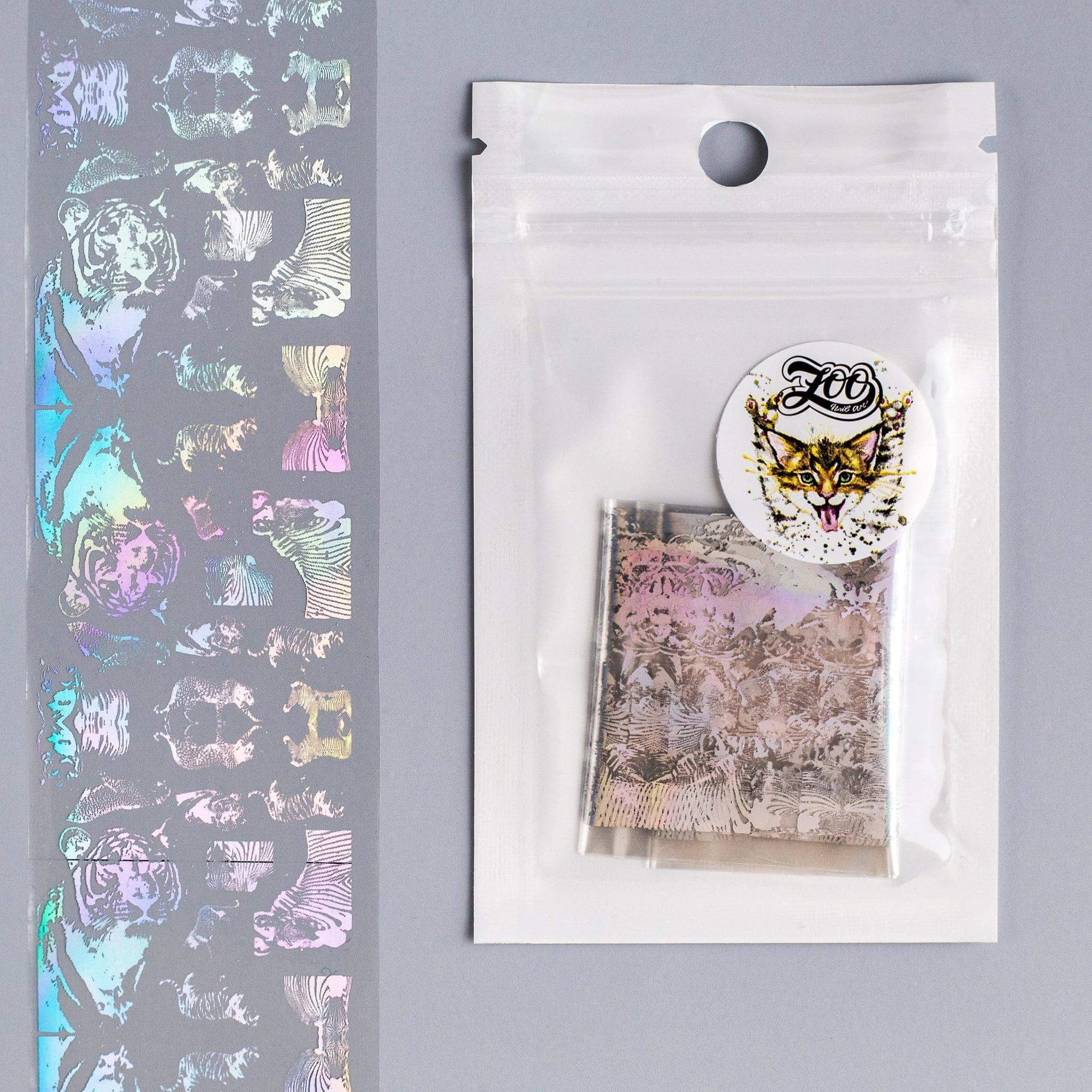 Zoo Nail Art Transfer Foil - Chrome Holography Animals