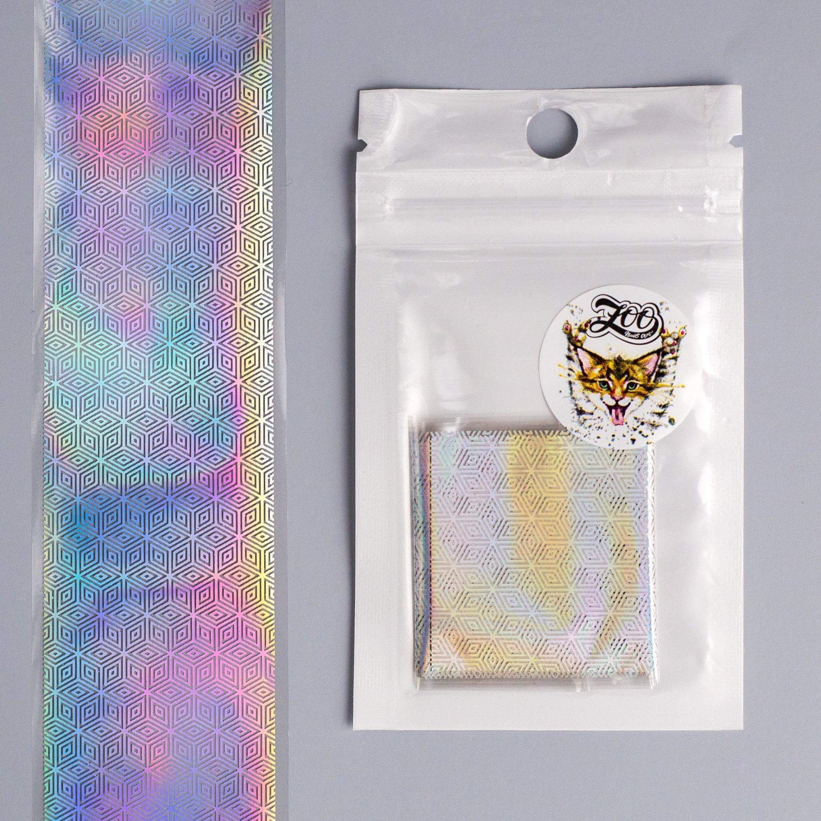 Zoo Nail Art Transfer Foil - Chrome Holography Cubes