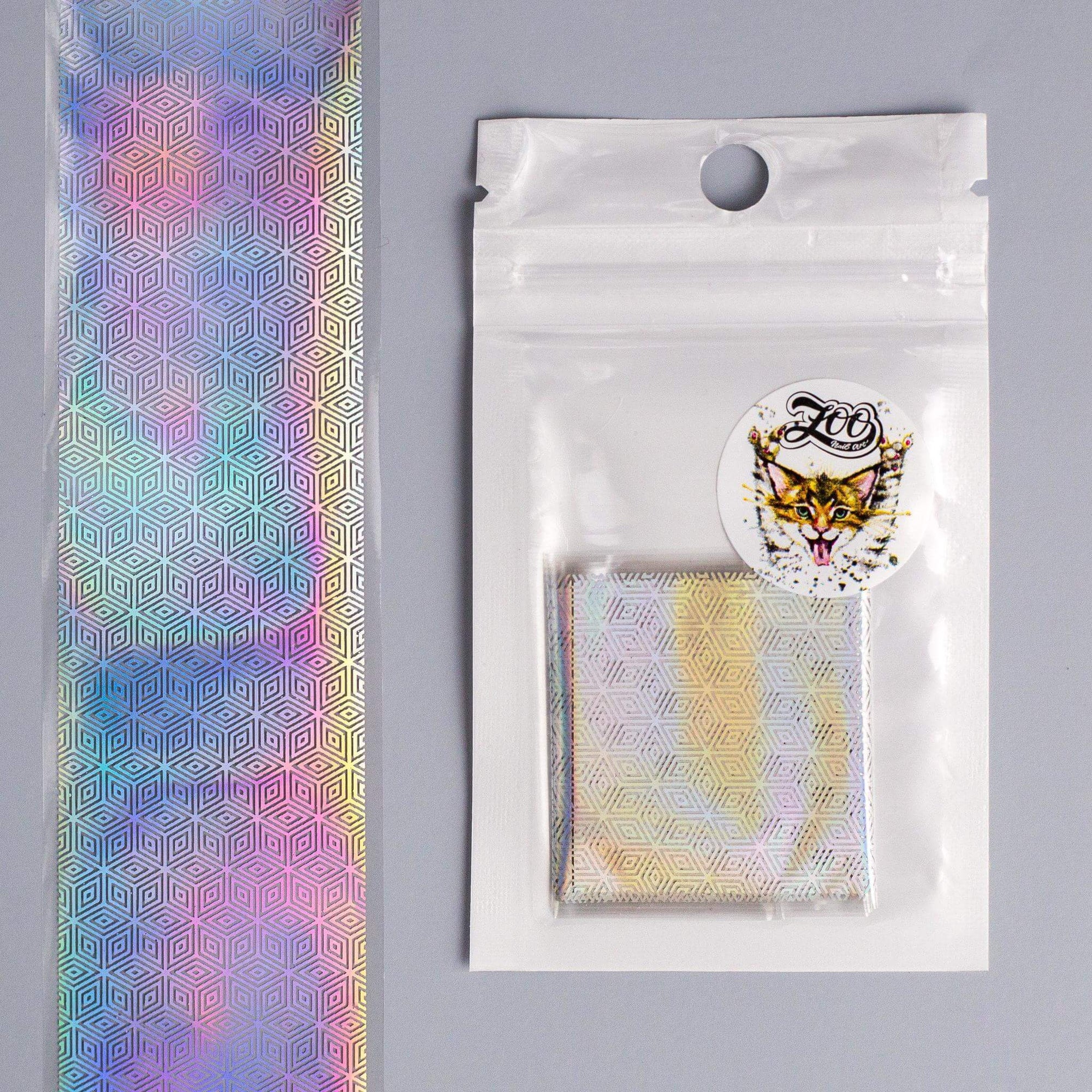 Zoo Nail Art Transfer Foil - Chrome Holography Cubes