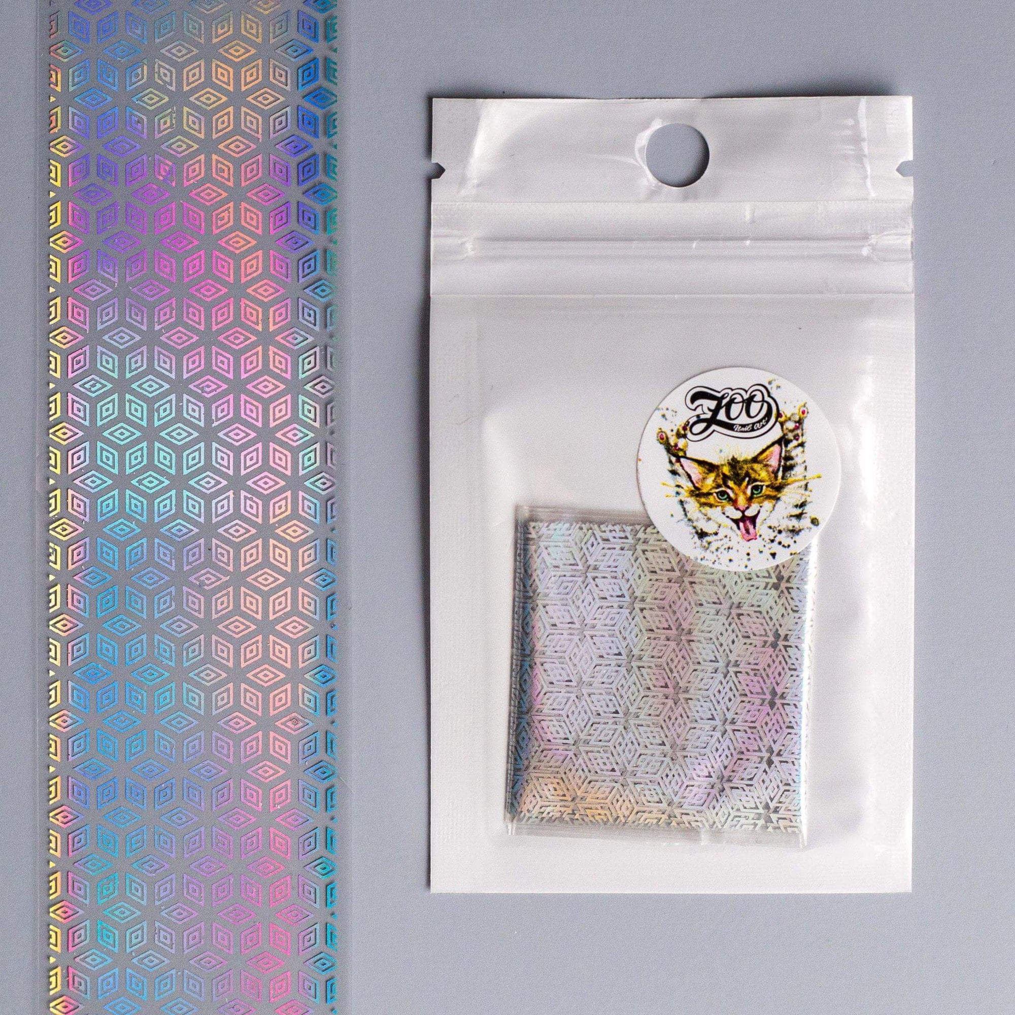 Zoo Nail Art Transfer Foil - Chrome Holography Box Pattern