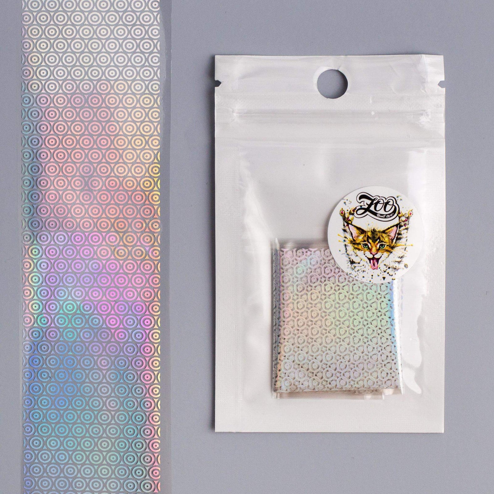 Zoo Nail Art Transfer Foil - Chrome Holography Circles