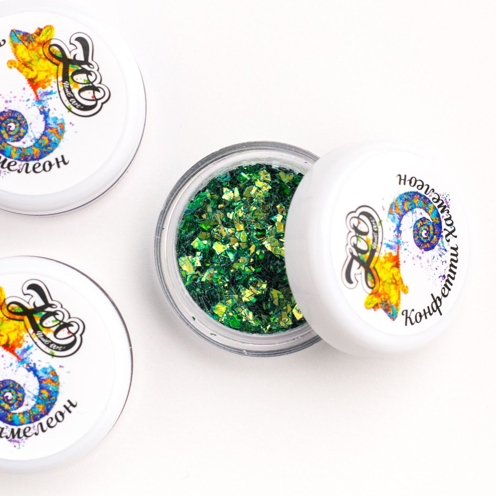 Zoo Nail Art "Chameleon" Confetti - Green