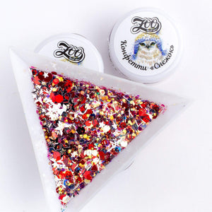 Zoo Nail Art Snowball Confetti - Red Mix