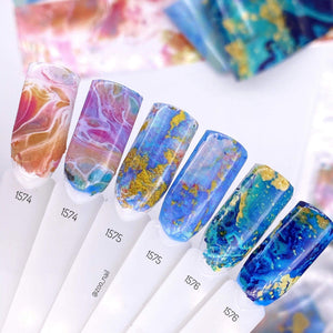 Zoo Nail Art Transfer Foil - Turquoise Marble