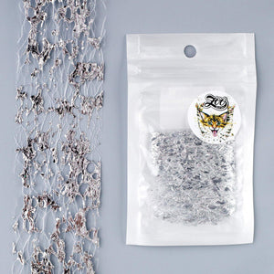 Zoo Nail Art Transfer Foil - Silver/White Grid Potal