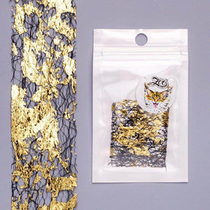 Zoo Nail Art Transfer Foil - Gold/Black Grid Potal