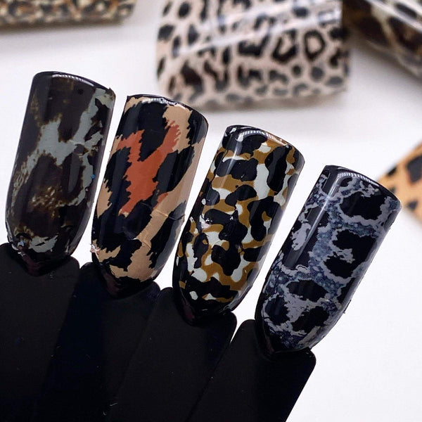 Zoo Nail Art Transfer Foil Orange Leopard Nail Mart USA