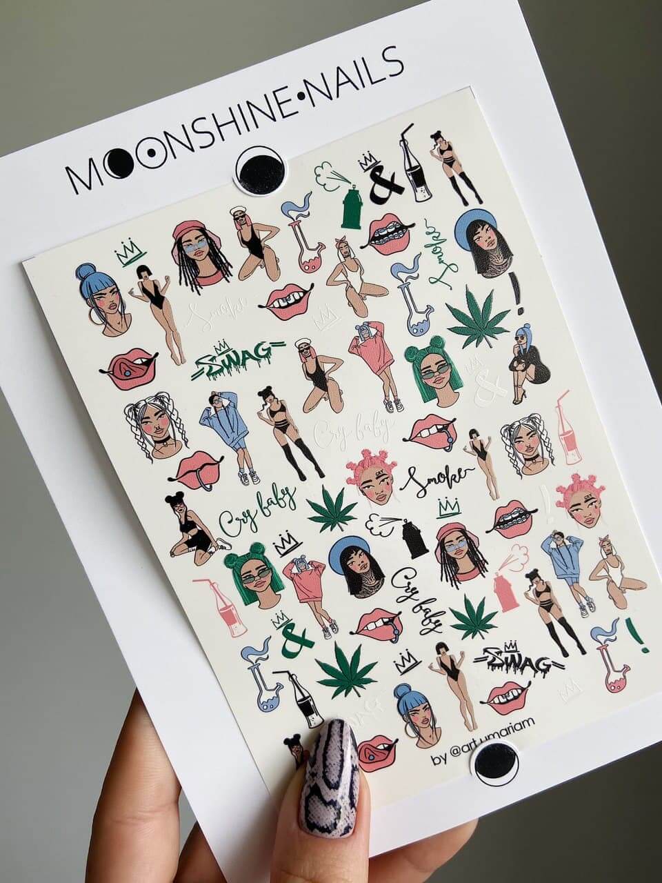 Moonshine Nails Swag Decal/Slider (large)