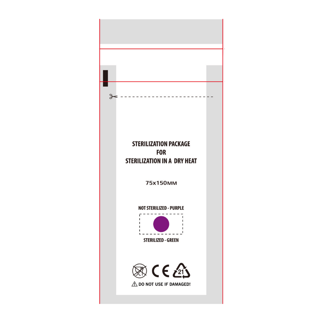 Kraft Paper Pouch for Sterilization 100 PCS - 75 x 150 mm