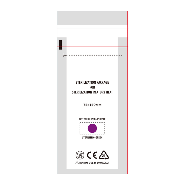 Self-Sealing Sterilization Pouches For Dental & Medical Use – 75x150mm, 100 Pack