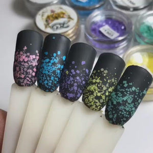Zoo Nail Art Snowflake Confetti Mix - Purple