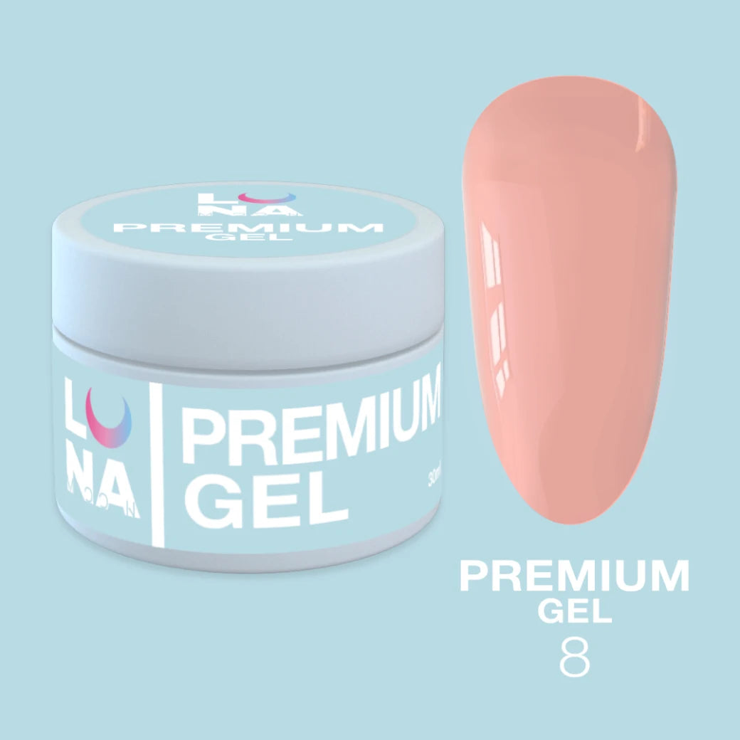 Luna Premium Builder Gel 8, 30 ml - Lilac Nude