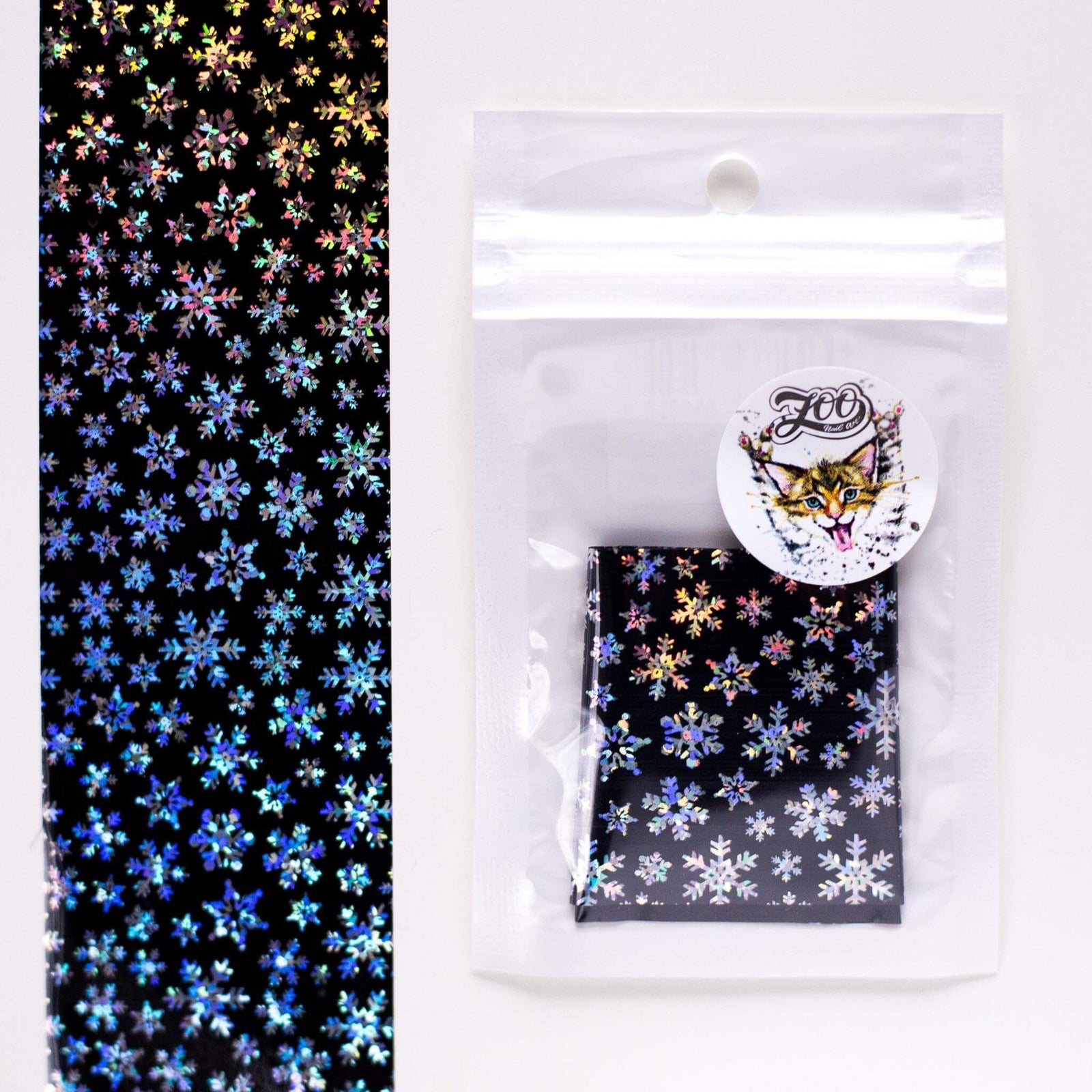 Zoo Nail Art Transfer Foil - Black Silver Christmas