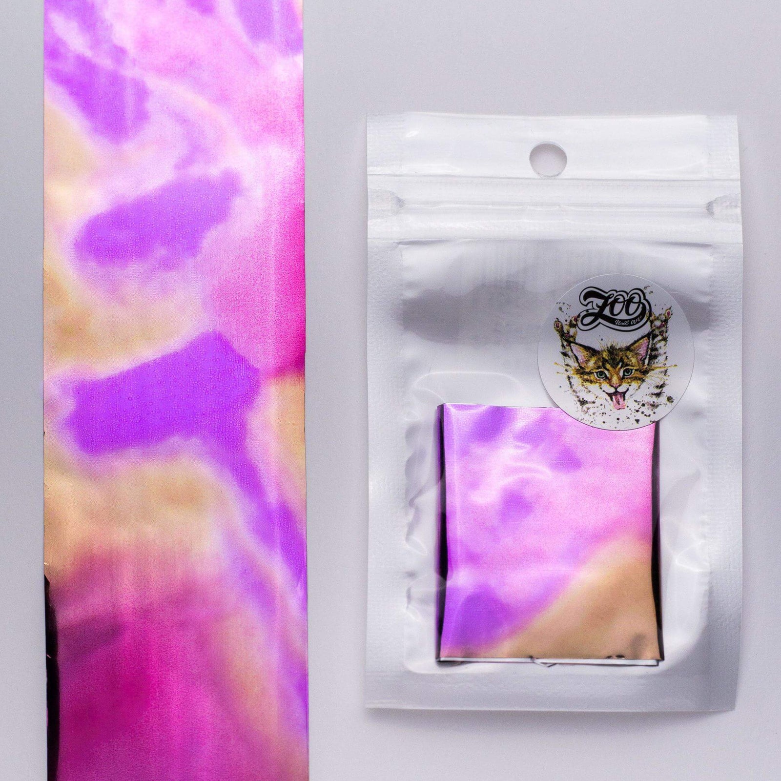 Zoo Nail Art Transfer Foil - Pink Rainbow