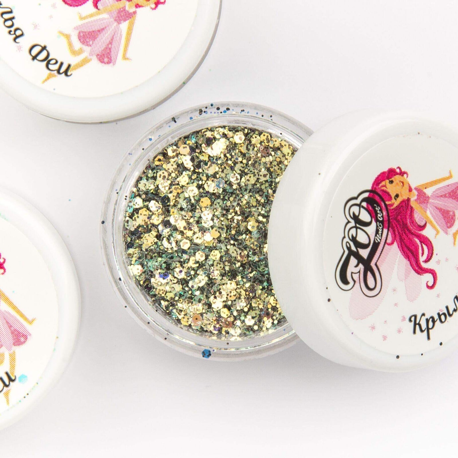 Zoo Nail Art Hexagon Mix Fairy Wings - Gold