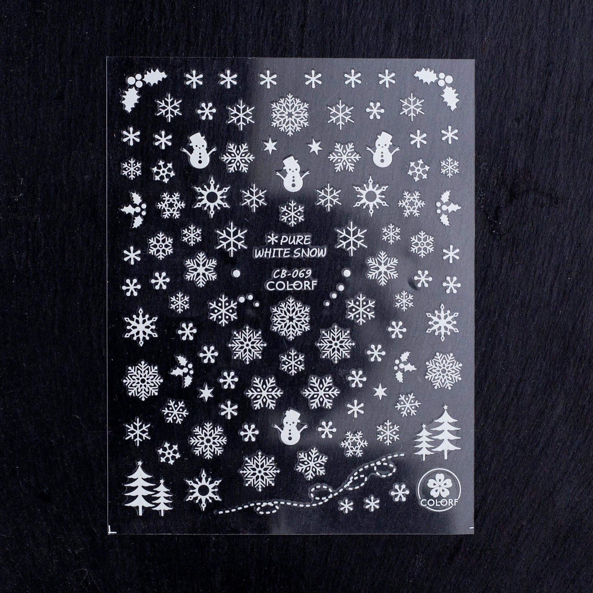 Zoo Nail Art Snowflake Stickers- White