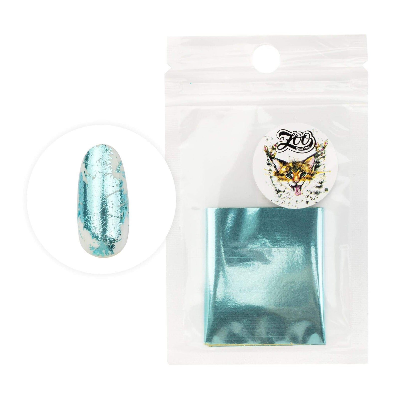 Zoo Nail Art Transfer Foil - Glossy Light Blue