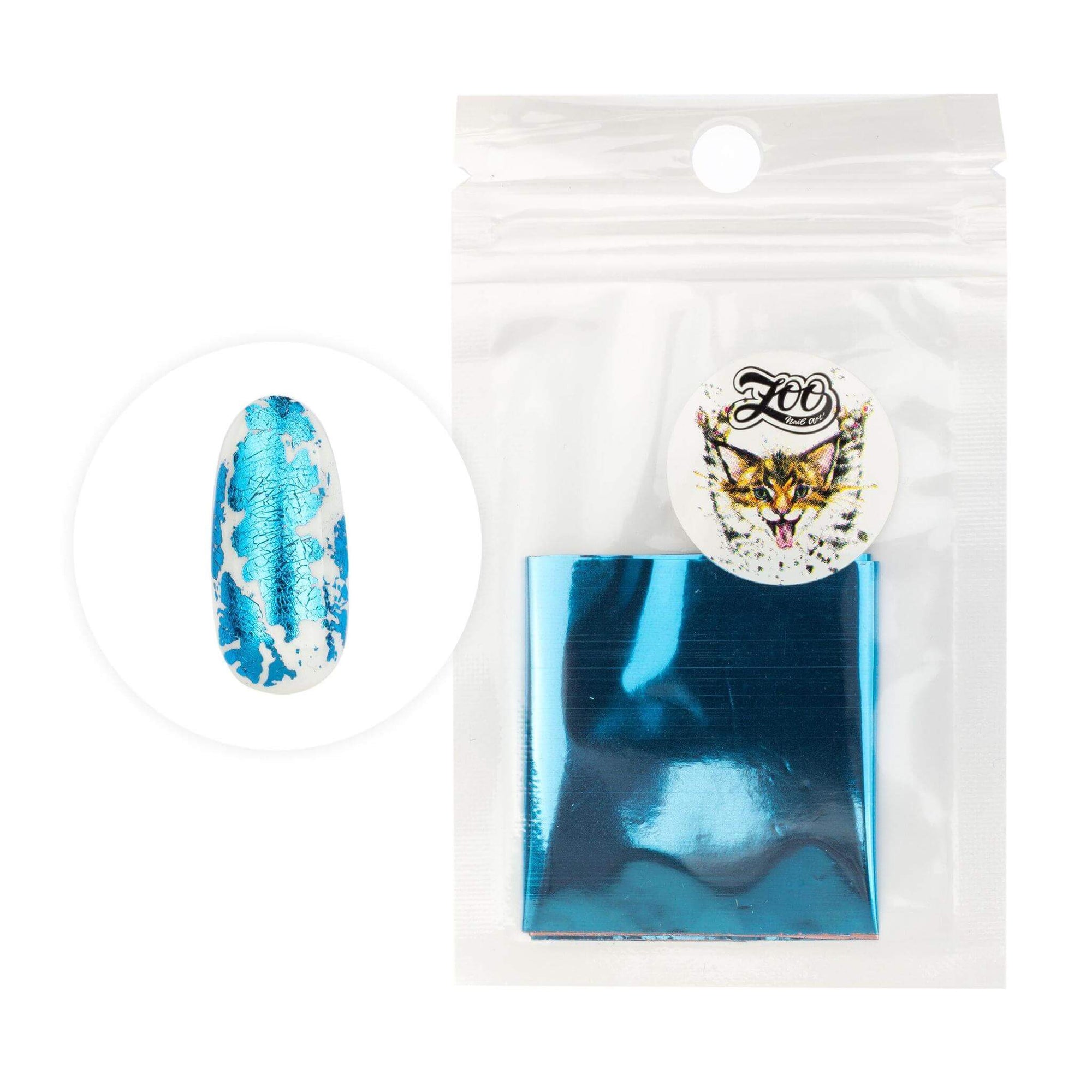Zoo Nail Art Transfer Foil - Glossy Blue