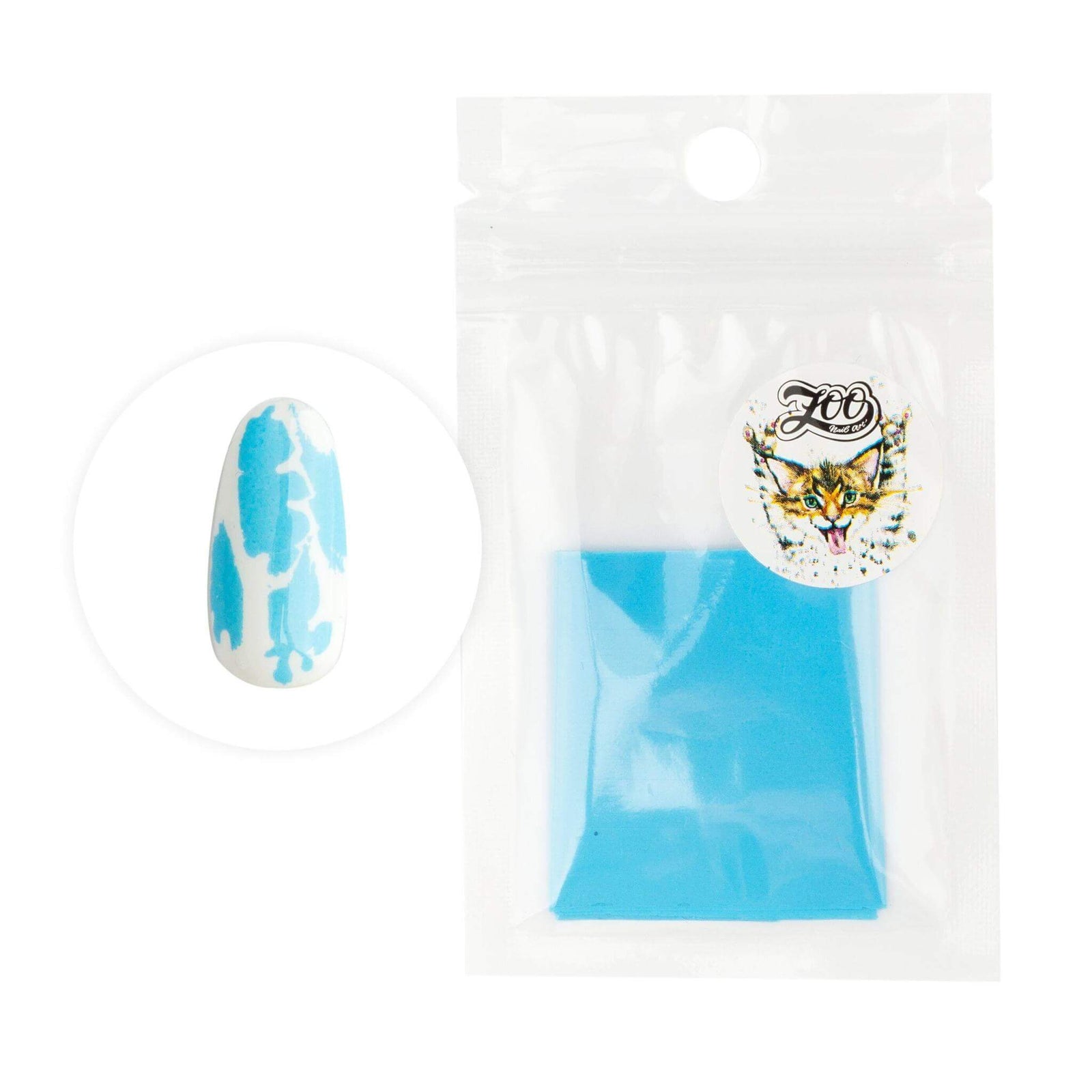 Zoo Nail Art Transfer Foil - Matte Blue