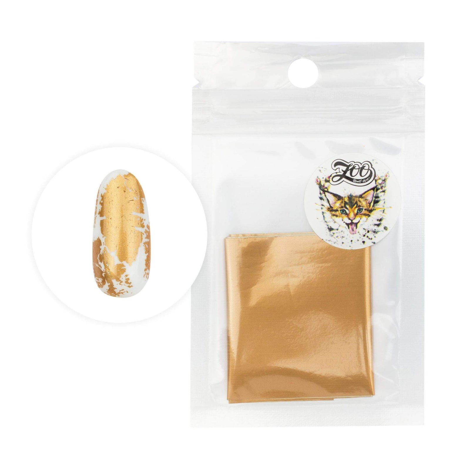 Zoo Nail Art Transfer Foil - Matte Gold