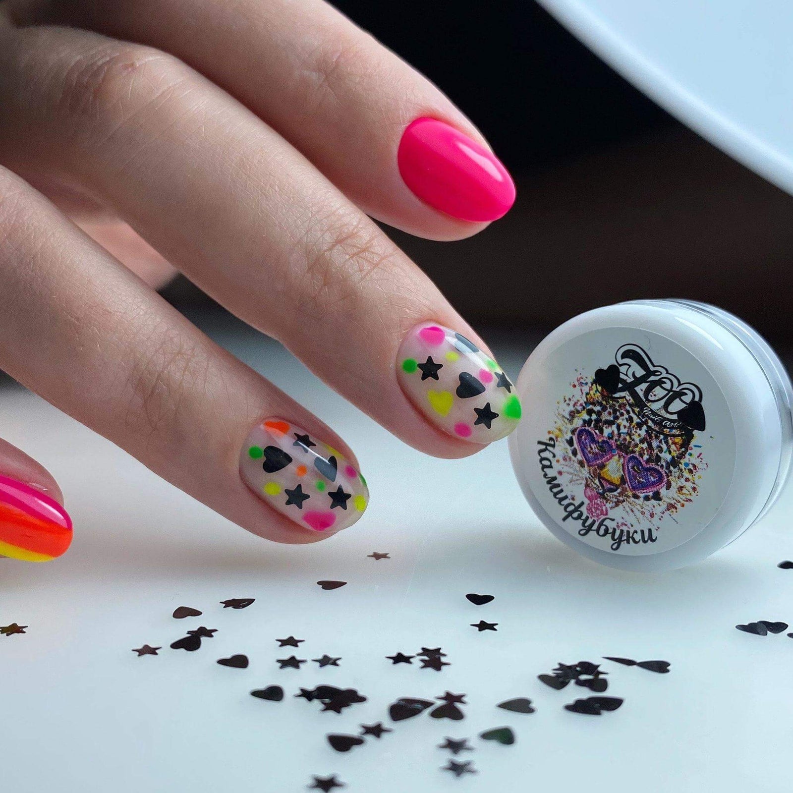 Zoo Nail Art Kamifubuki Heart Mix- Black