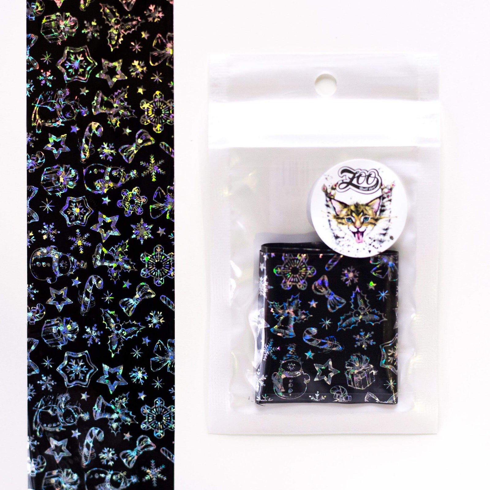 Zoo Nail Art Transfer Foil - Holographic Christmas
