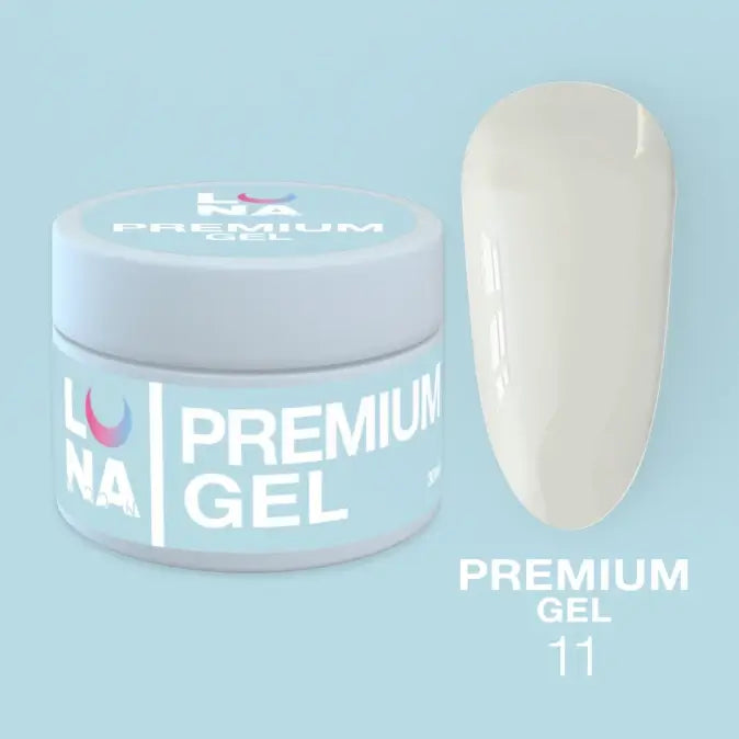 Luna Premium Builder Gel 11, 15/30 ml - Milky White