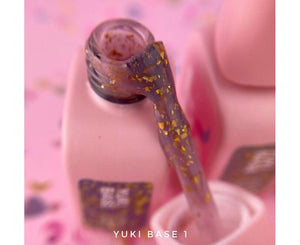 Luna Yuki Rubber Base 1 - Lilac Nude w/ Gold Flakes