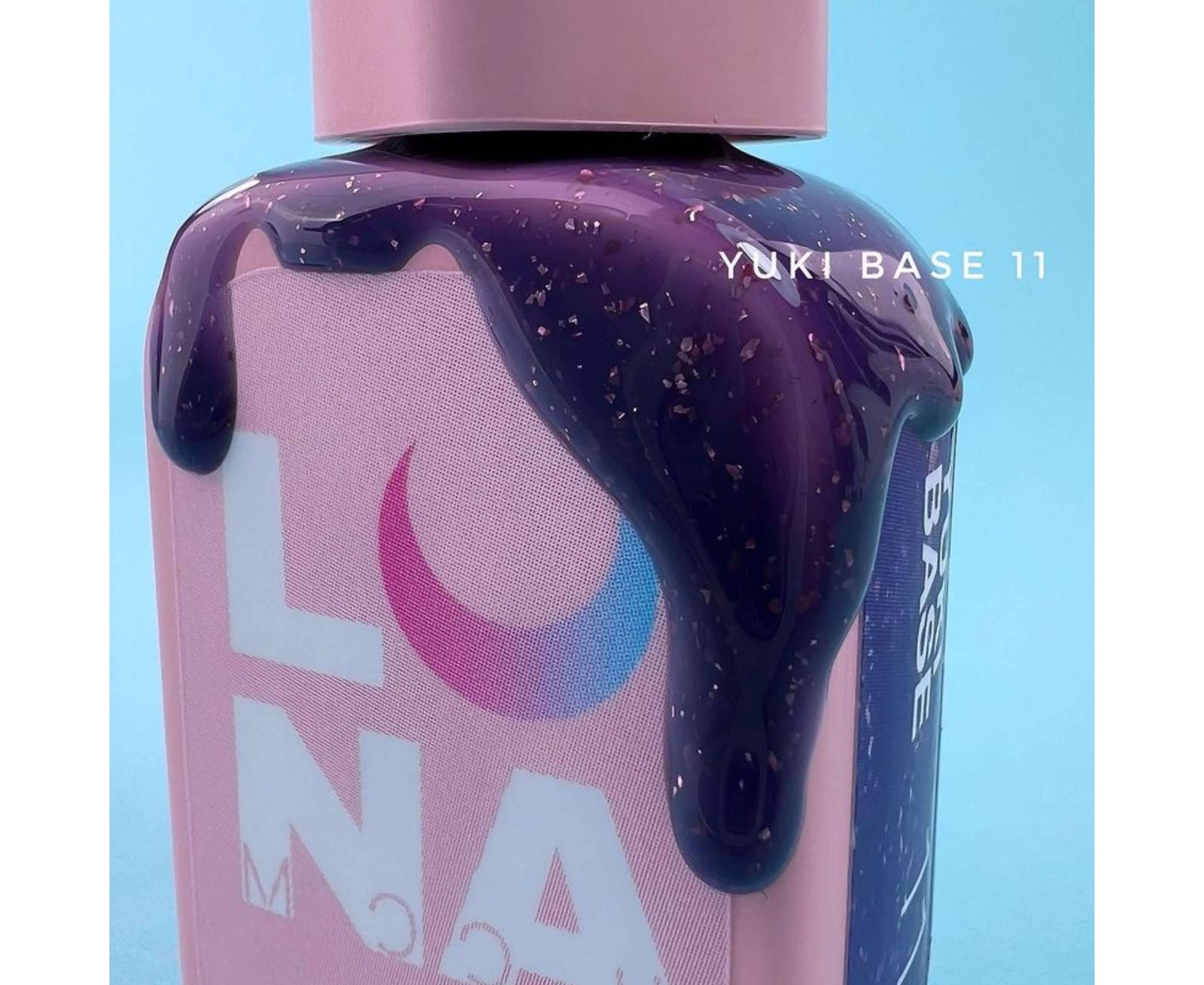 Luna Yuki Rubber Base 11 - Plum w/ Gold Flakes