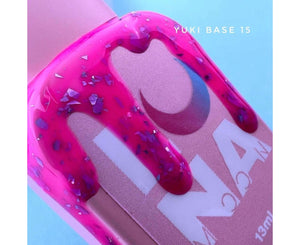 Luna Yuki Rubber Base 15 - Hot Pink w/ Beaded Flakes