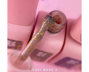Luna Yuki Rubber Base 2 - Beige w/ Gold Flakes