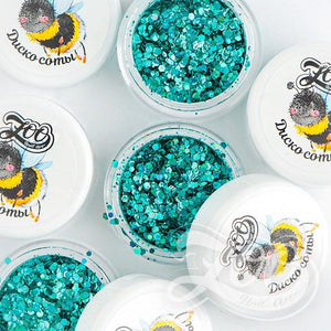 Zoo Nail Art Disco Honeycomb Hexagon Mix - Turquoise - Nail Mart USA