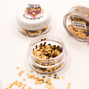 Zoo Nail Art Kamifubuki Round Confetti Mix - Gold - Nail Mart USA