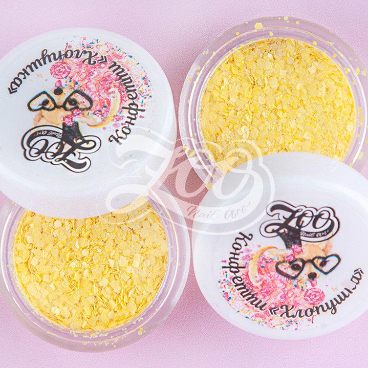 Zoo Nail Art Snowflake Confetti Mix - Yellow - Nail Mart USA